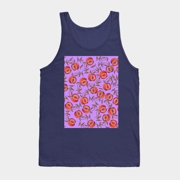 Watercolour seamless pattern with peaches and leaves Tank Top by shikita_a